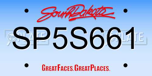 SP5S661 South Dakota License Plate
