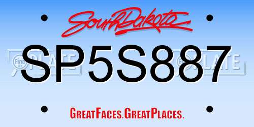 SP5S887 South Dakota License Plate