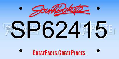 SP62415 South Dakota License Plate