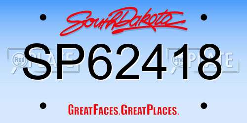SP62418 South Dakota License Plate