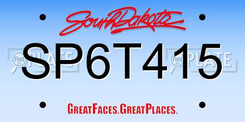 SP6T415 South Dakota License Plate