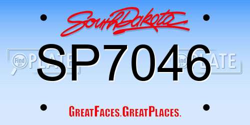 SP7046 South Dakota License Plate