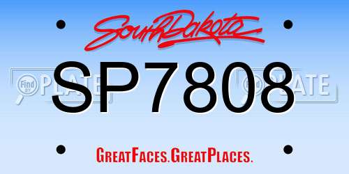 SP7808 South Dakota License Plate