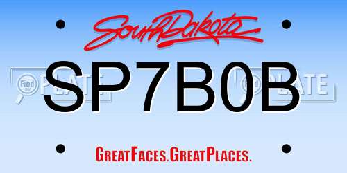 SP7B0B South Dakota License Plate