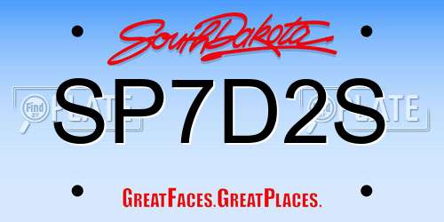 SP7D2S South Dakota License Plate