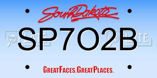 SP7O2B South Dakota License Plate