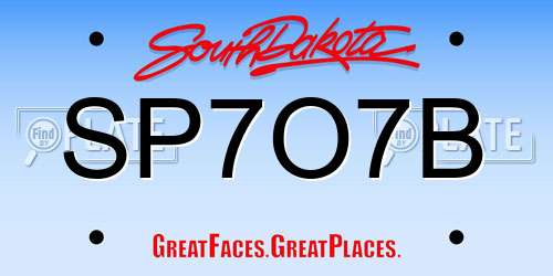 SP7O7B South Dakota License Plate