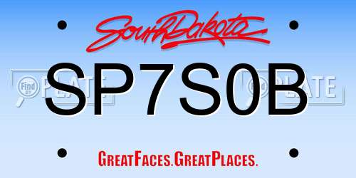 SP7S0B South Dakota License Plate