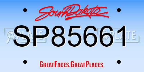 SP85661 South Dakota License Plate
