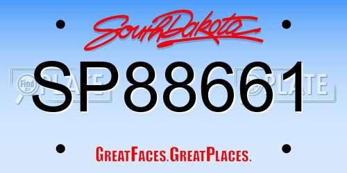 SP88661 South Dakota License Plate