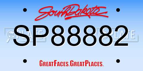 SP88882 South Dakota License Plate