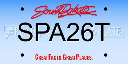SPA26T South Dakota License Plate