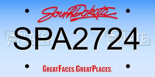 SPA2724 South Dakota License Plate