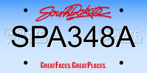 SPA348A South Dakota License Plate