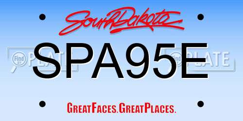 SPA95E South Dakota License Plate