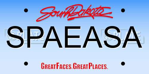 SPAEASA South Dakota License Plate
