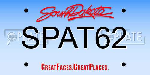 SPAT62 South Dakota License Plate