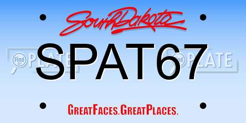 SPAT67 South Dakota License Plate