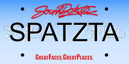 SPATZTA South Dakota License Plate