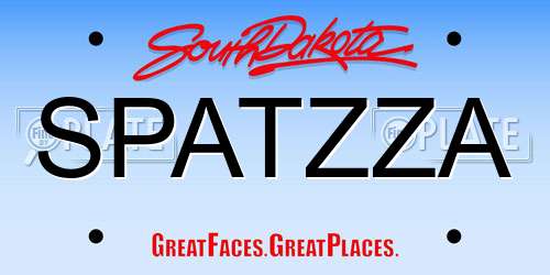 SPATZZA South Dakota License Plate