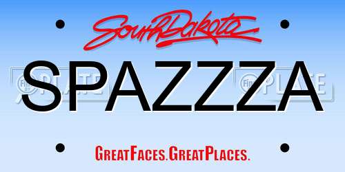 SPAZZZA South Dakota License Plate
