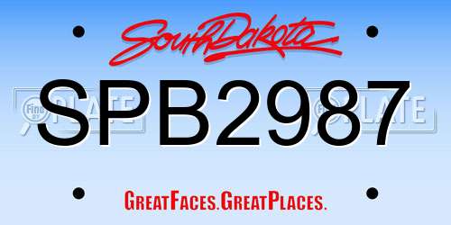 SPB2987 South Dakota License Plate