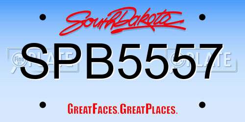 SPB5557 South Dakota License Plate