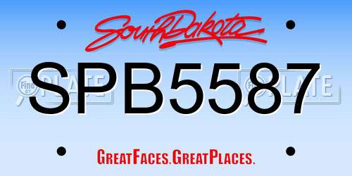SPB5587 South Dakota License Plate
