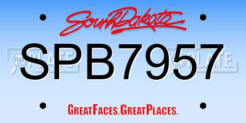 SPB7957 South Dakota License Plate