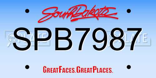 SPB7987 South Dakota License Plate