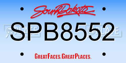 SPB8552 South Dakota License Plate