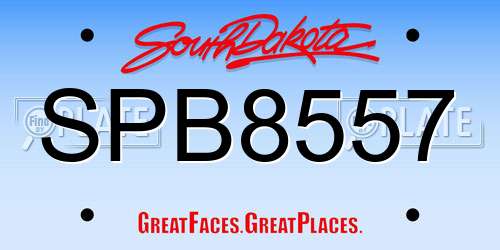 SPB8557 South Dakota License Plate
