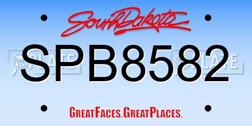 SPB8582 South Dakota License Plate
