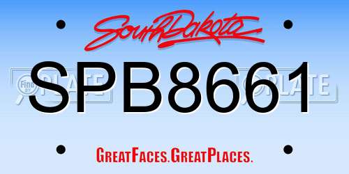 SPB8661 South Dakota License Plate