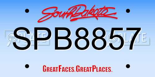 SPB8857 South Dakota License Plate