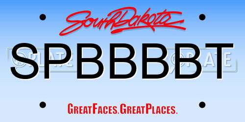 SPBBBBT South Dakota License Plate