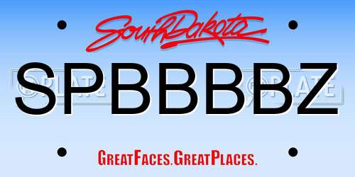 SPBBBBZ South Dakota License Plate