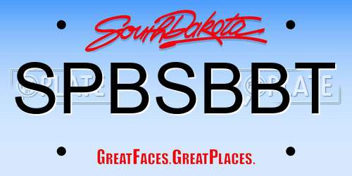 SPBSBBT South Dakota License Plate