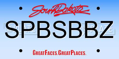 SPBSBBZ South Dakota License Plate