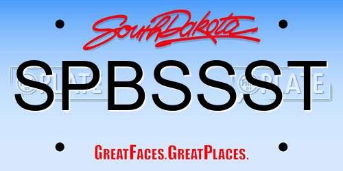 SPBSSST South Dakota License Plate