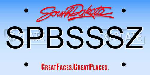 SPBSSSZ South Dakota License Plate