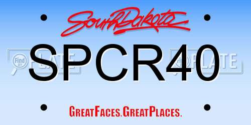 SPCR40 South Dakota License Plate