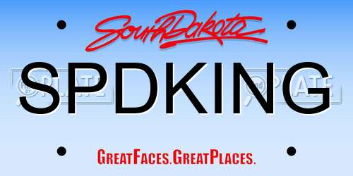SPDKING South Dakota License Plate