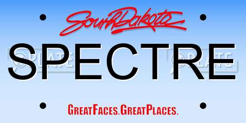 SPECTRE South Dakota License Plate