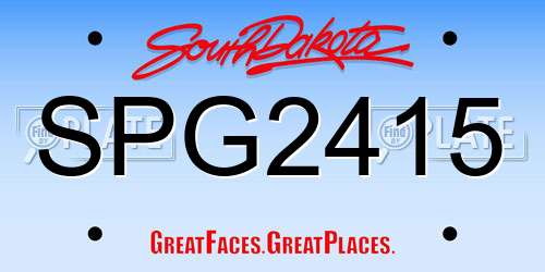 SPG2415 South Dakota License Plate