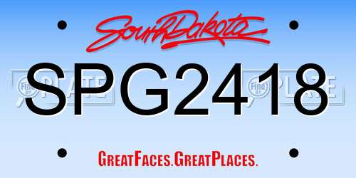 SPG2418 South Dakota License Plate