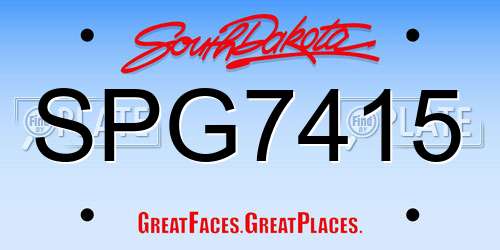 SPG7415 South Dakota License Plate