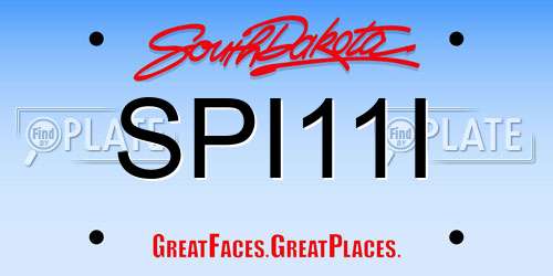 SPI11I South Dakota License Plate