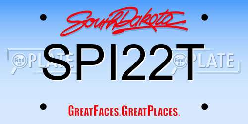 SPI22T South Dakota License Plate
