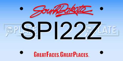 SPI22Z South Dakota License Plate